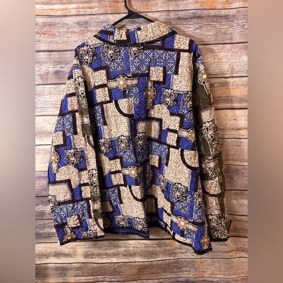 Koos of Course Reversible Quilted Silk Jacket size 2X Blue Red Button Front‎ NWT - Picture 5 of 7